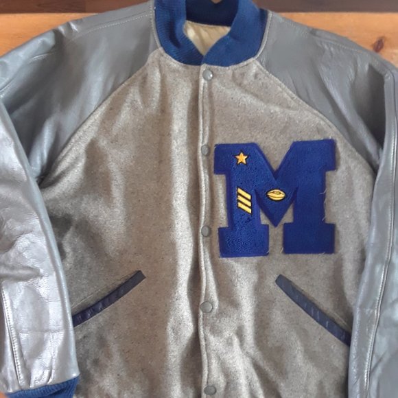 Speedline Other - Vintage 1950s Varsity Letter Jacket - Gray / Blue